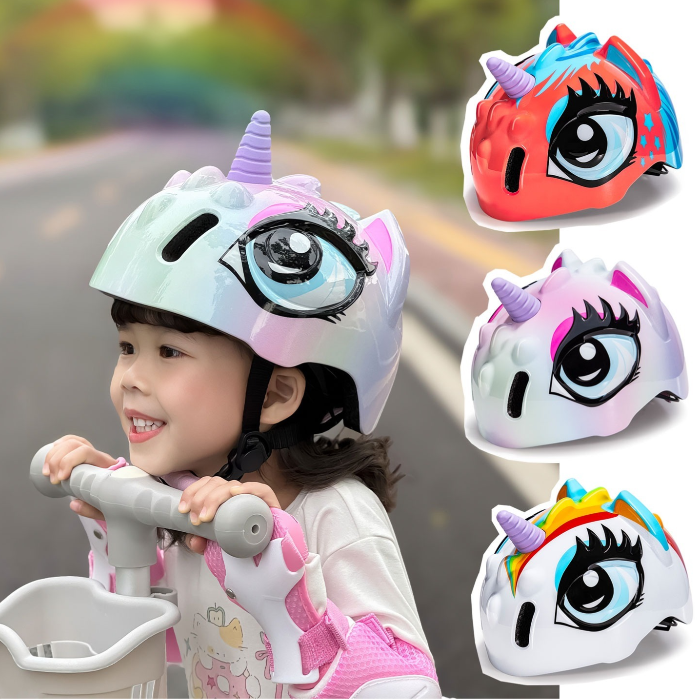 Youth Cycling Gear - Kids Adjustable Multi-Sport Helmet Breathable Lightweight