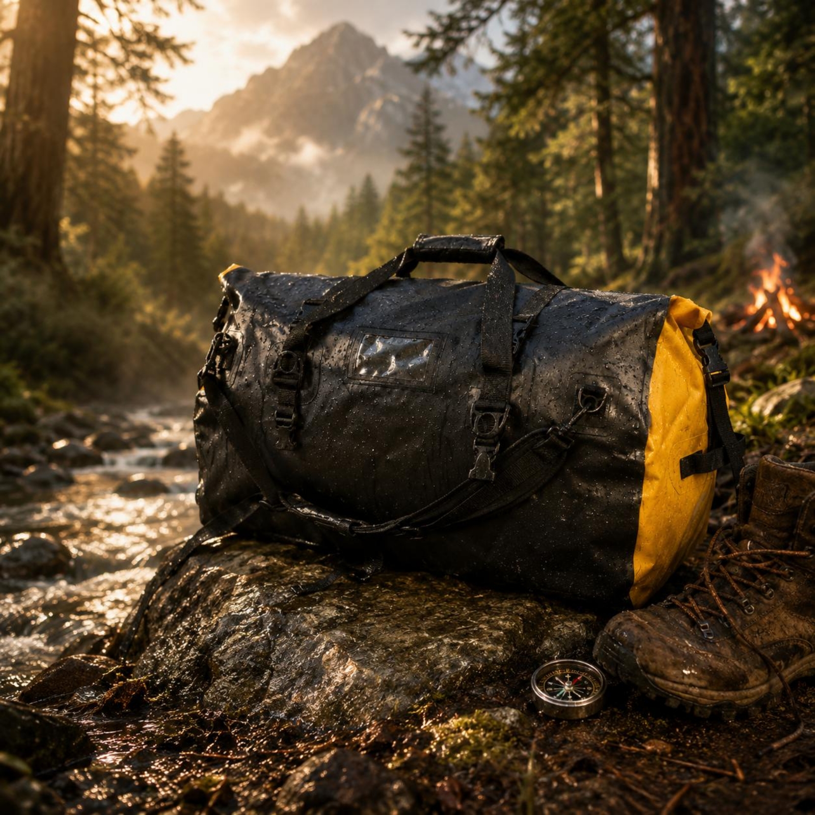 Cycling Gear Duffel Bag - Motorcycle Duffel Bag IPX6 Roll-Top Duffel