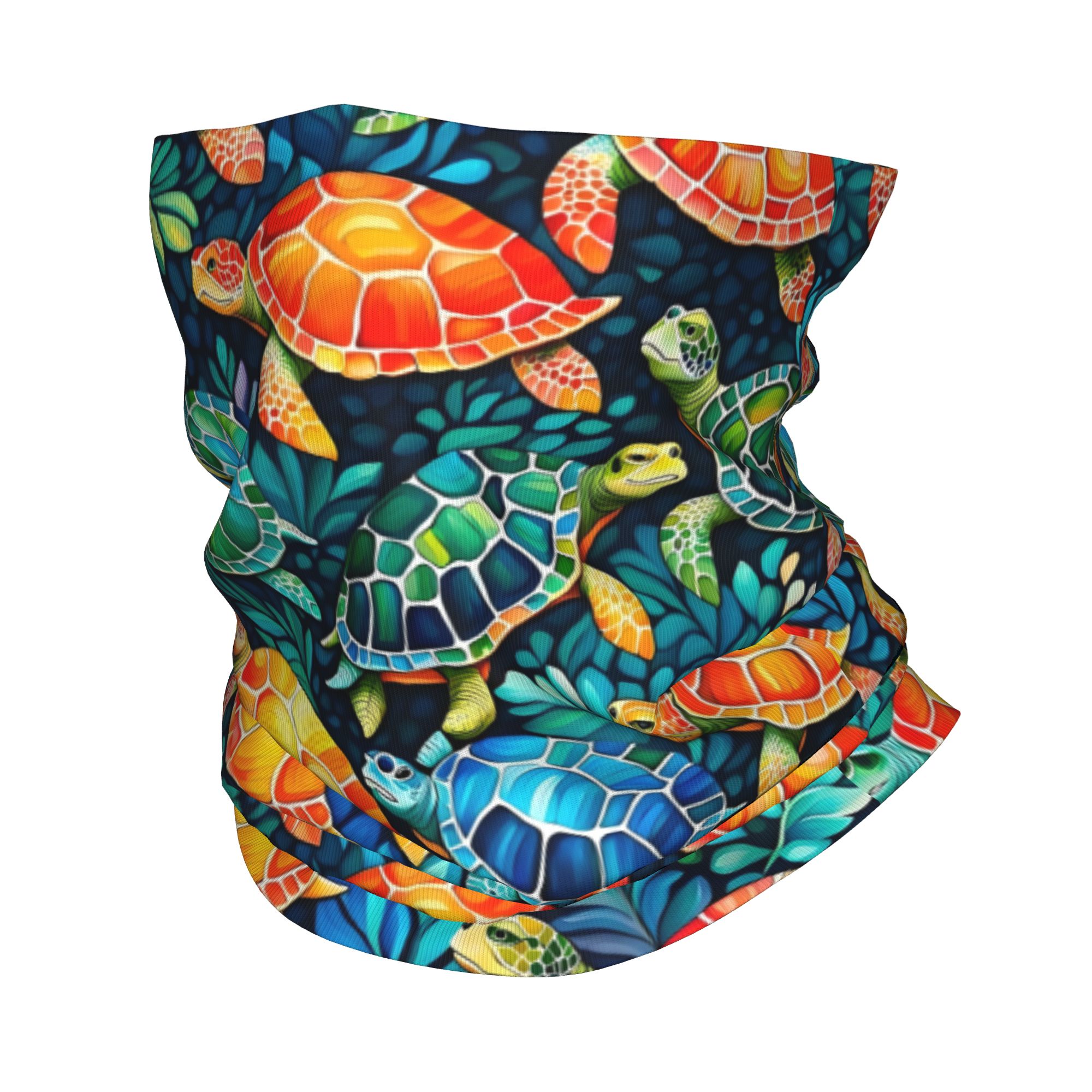 Cycling Headwear - Custom Funny Colorful Sea Turtle Neck