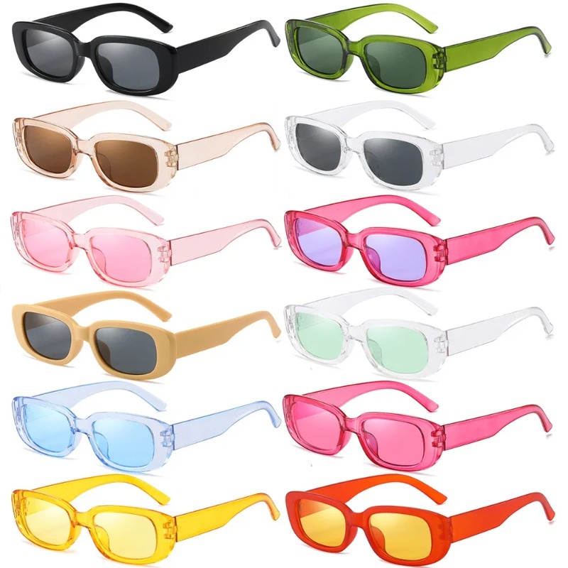 Cycling Glasses - Women Men Steampunk Rectangle Frame Sunglasses