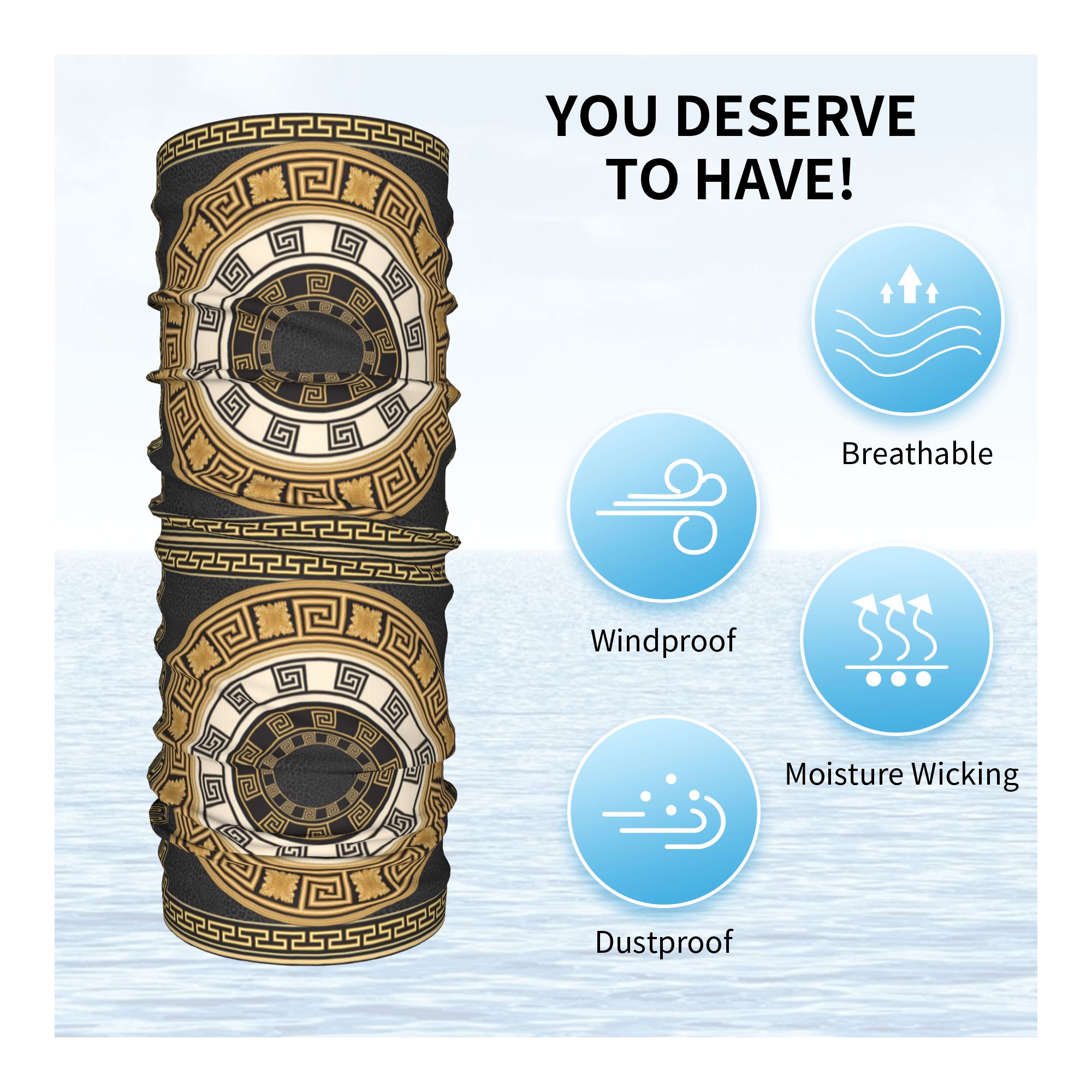 Golden Greek Meander Design Ba - Cycling Headwear incelemesi ve fiyatı