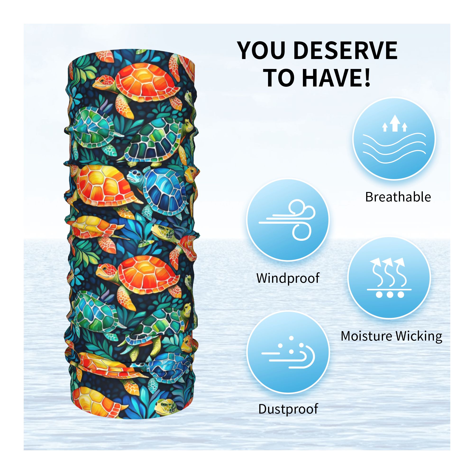 Custom Funny Colorful Sea Turt - Cycling Headwear incelemesi ve fiyatı